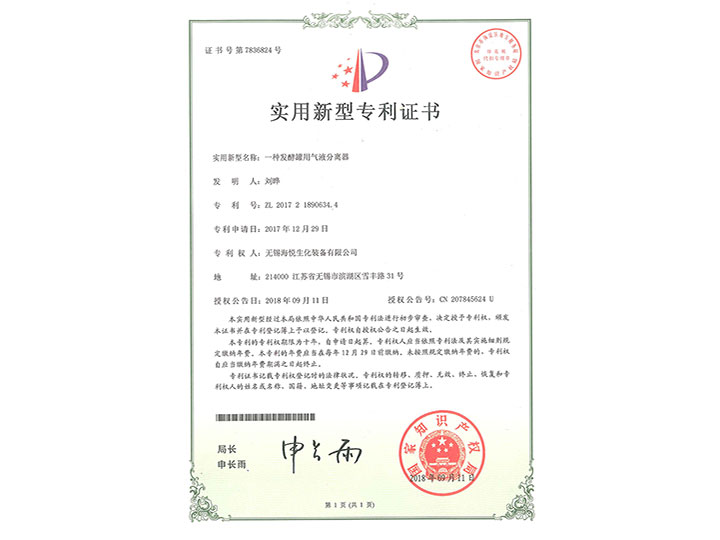 實(shí)用新型專利證書